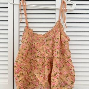 American Eagle Outfitters Floral Pink and Orange Blouse